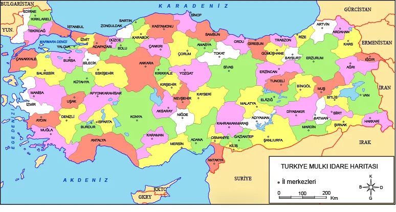Türkiye Siyasi Haritası ilçeler, iller? Türkiye Siyasi Haritası bölgeler, nedir?