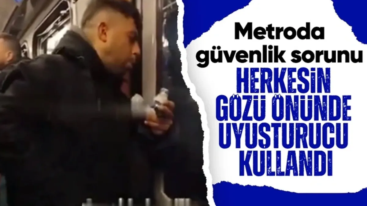 Bir şahıs metroda uyuşturucu madde kullanırken görüntülendi!