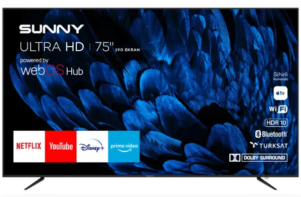 Sunny 75 Frameless UHD 4K WebOS 2.0 Smart TV SN75LEDB252 İncelemesi